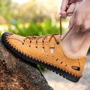 2023 New Summer Men Genuine Leather Sandals Business Casual Shoes Men Outdoor Beach Sandals Roman Men Summer Water Shoes Size 48