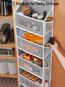 Over the Door 5‑Shelf Organizer, Large Pockets, Anti‑Tilt 44lb Load, Hanging Storage for Bedroom, Bathroom, Pantry, Nursery, Bla