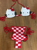 Lady's Cute Crochet Bikini Set 2 Pieces Bathing Suit Sexy Micro Bikinis 2024 Ties Swimsuit Thong Swimwear Women Swimming Suit