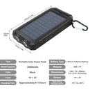 20000mAh Solar Ladegerät Wasserdichte Tragbare Solar Power Bank Zwei 5V USB-Anschlüsse 2 LED Taschenlampe Kompass für Outdoor Camping Wandern
