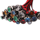 6mm oxidierte Aluminium-LED wasserdichte Metallschwarz-Anzeigeleuchte Signallampe mit Draht 3V 6V 12V 24V 110V 220V für Metalltaster