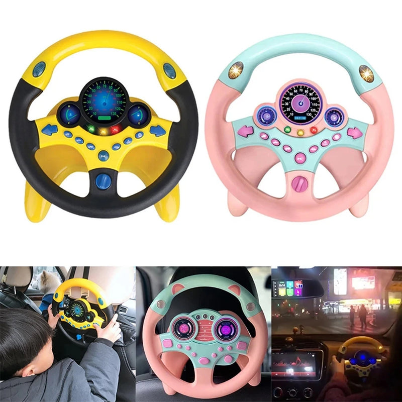 Electric Simulation Steering Wheel Toy Simulation Driving Car Toy Interactive Toy with Light Sound Musical Early Educational Toy