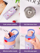 350ml Cartoon Insulated Cup Animal Pattern Stainless Steel Thermos Cup Christmas Vacuum Flasks Water Bottle Xmas Gift Cup