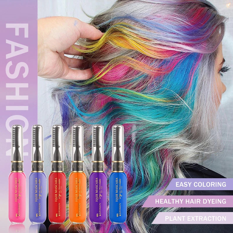 13 Colors One-off Hairs Color Disposable Hair Coloured Mascara Beauty Tool Washable Non-toxic DIY Hair Wax Blue Grey Purple