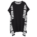 XITAO Europe Print Letter Dress Loose Solid Color Short Sleeve Fashion Street Style Women 2020 Spring Summer New Minority XJ4559