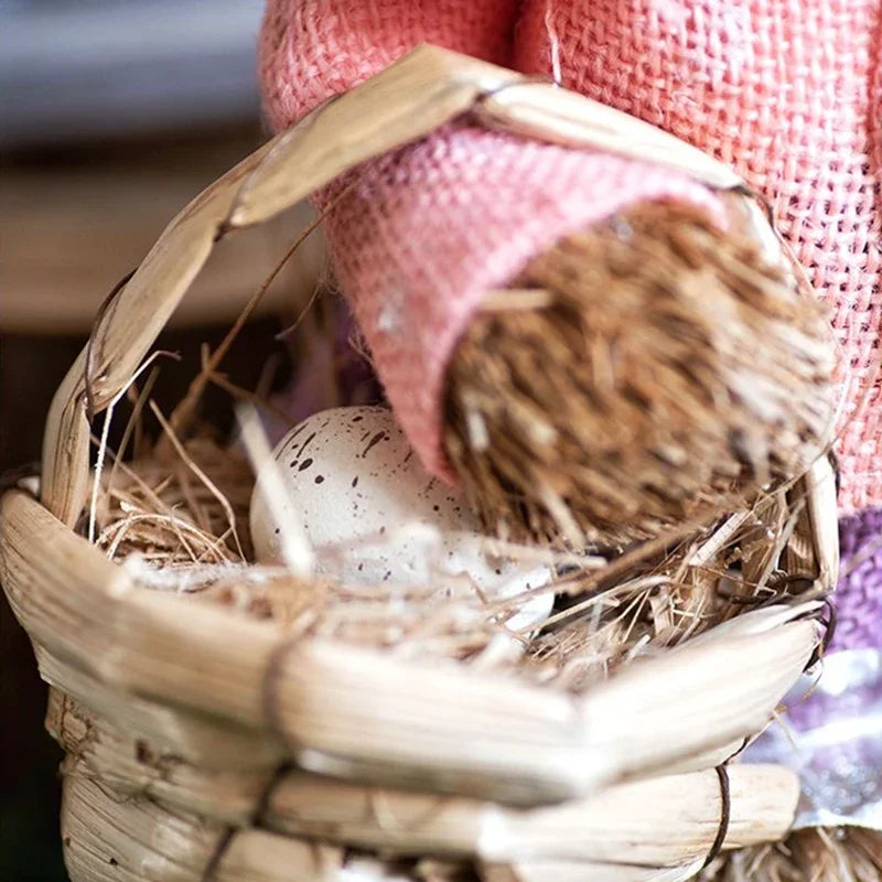 46cm Straw Woven Bunny Straw Rabbit Decoration Ornament Easter Holiday Decors Sculptures & Statuette Yard Party Home Supply