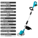 Gisam 10Inch Brushless Electric Lawn Mower 36000RPM Grass Trimmer Length Adjustable Garden Power Tool For Makita 18V Battery Pin