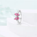 Neue Valentinstagsringe Süße Rosa Zirkon Prinzessin Schleifen Größe 7-9 Für Frauen 925 Silberring Romantischer Feiner Schmuck Geburtstagsgeschenk