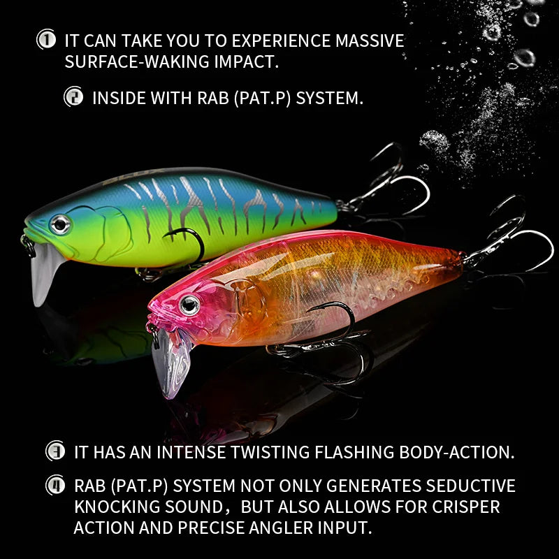 BLUX GIAN 105F Minnow Topwater Fishing Lure 108mm 30g Crank Floating Swimming Hard Bait Noise System Wobbler Shad For Bass Pike