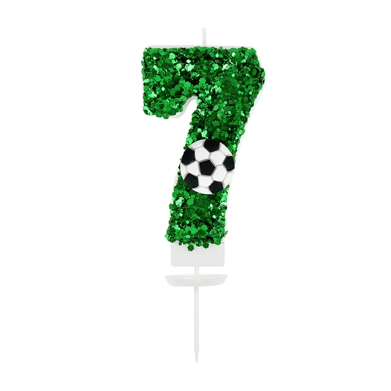 0-9 Numbers Football Cake Candle Kids Sports Theme Football Birthday Party Decoration Favors Cupcake Topper Cake Decor Supplies
