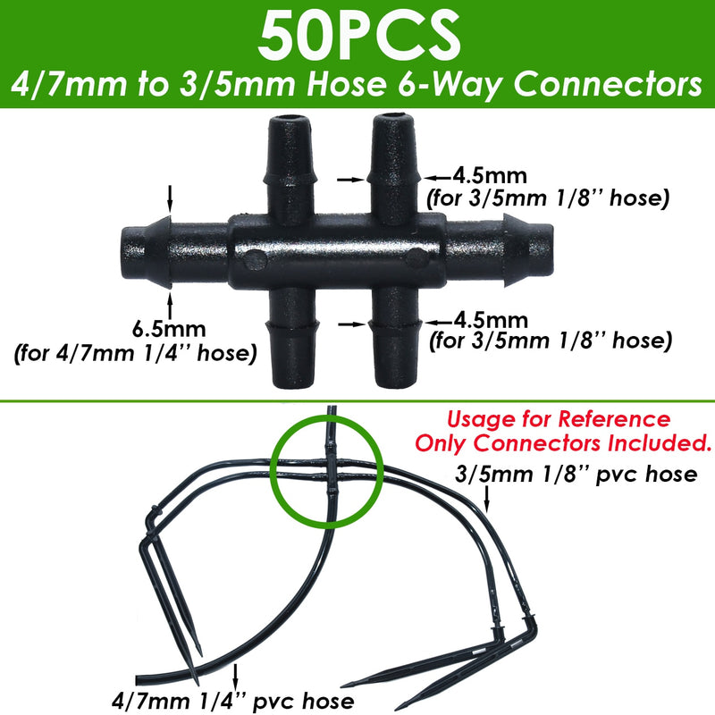 Greenhouse Drip Irrigation 4-way 3/5mm  Drip Arrow 2-way Transmitter Irrigation Watering System for Pot Garden Lawn 10set/20set