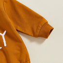 Thanksgiving Baby Romper with Embroidered Turkey Design and Cozy Long Sleeves for Fall Festivities and Family Gatherings