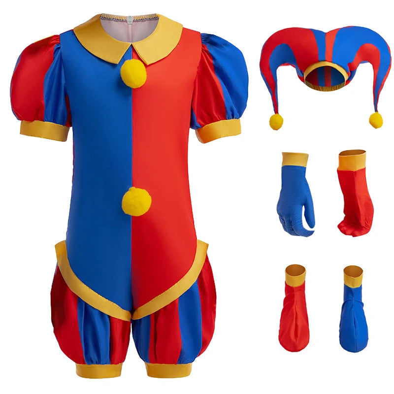 2024 New Magic Digital Circus cosplay costume children's clown suit jumpsuit set carnival Easter costume performance costume