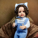 55 cm/22 inch Realistic Girl Reborn Baby Doll Silicone Vinyl Full Body Doll Reborn with Curls Birthday XMAS Easter Gift Toy