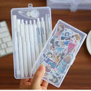1Pcs New Stationery Holder Sticker Plastic Storage Box Manual Account Container Tool Case Mini Transparent Office Desk Organizer