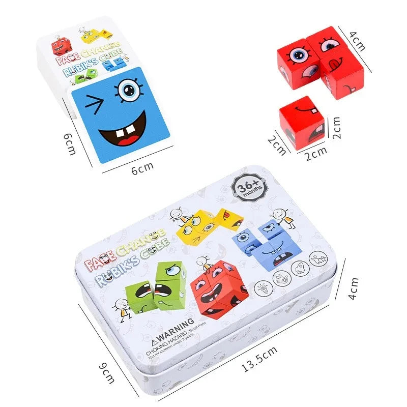 Kids Face Change Expression Puzzle Building Blocks Early Educational Toys for Children Children's thinking challenge toy gift