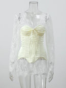 The Nocturne | Lace Corset Mini Dress with Fishbone Waist