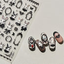 Rabbit Pearl Butterfly 5D Easter Egg Nobility Cute Bunny Soft Relief Self Adhesive Nail Art Decoration Sticker Hot 3D Nail Decal