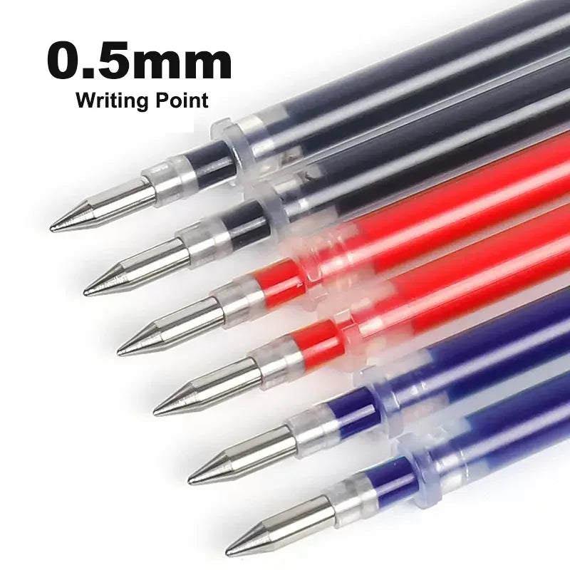 Deli 20Pcs/lot Gel Pen Refill 0.5mm Ink Black Red Blue Colors Refills Writing Signature School Stationery Supplies Pen Core Gift