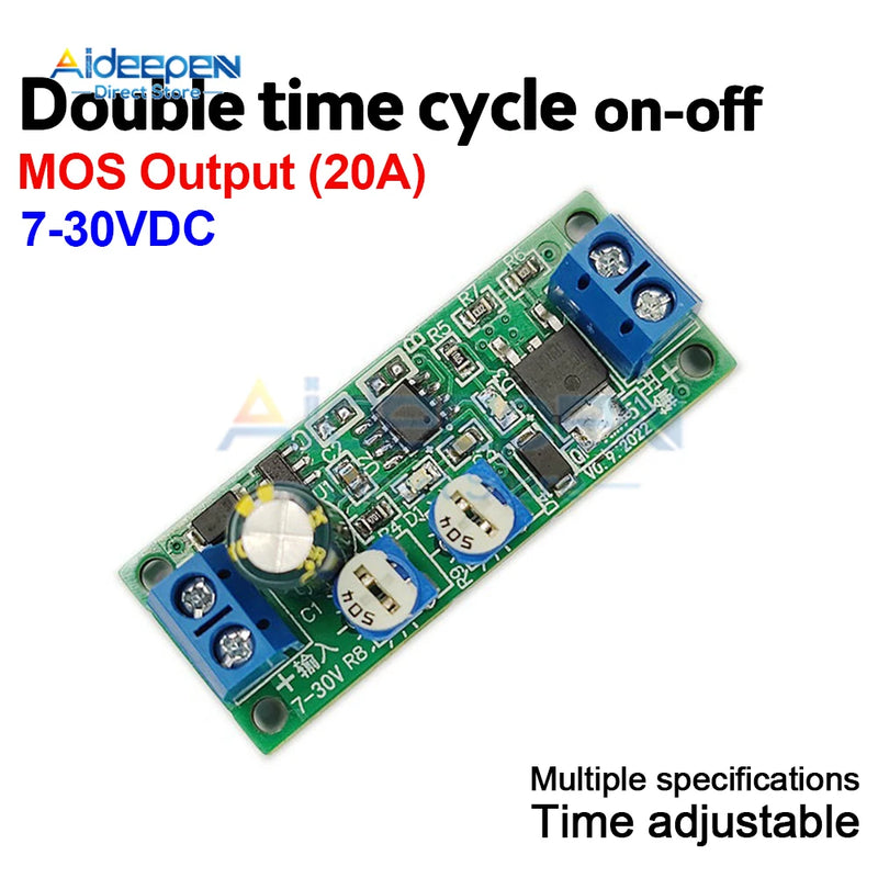 Adjustable Cycle Timer Delay On/Off Switch Power Supply Relay Module DC 12V 24V Timer Relay Module 0-10 Seconds 0-30 Minute 0-5H