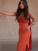 The Amalfi Hour | Colour-Block Scarf-Collar Maxi Dress