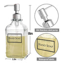300/550ml Press Type Soap Dispenser Antique Thick Glass Hand Soap Dispenser Stainless Steel Pump With Clear Labels