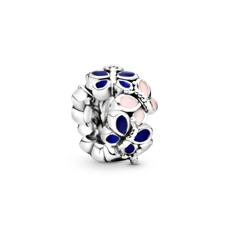 925 Sterling Silver Sparkling Row Clip Pink Daisy Flower Bead Clover Dangle Charm Fit Original Pandora Bracelet DIY Jewelry Gift