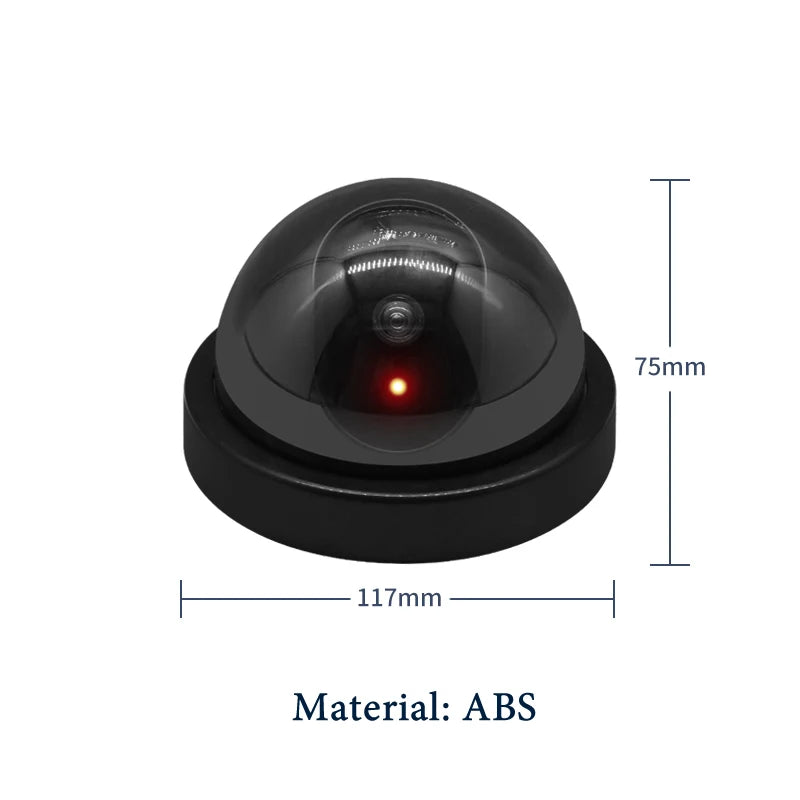 Creative Black Plastic Dome CCTV Dummy Camera Flashing Led Fake Camera Power Via AA Battery Surveillance Security System