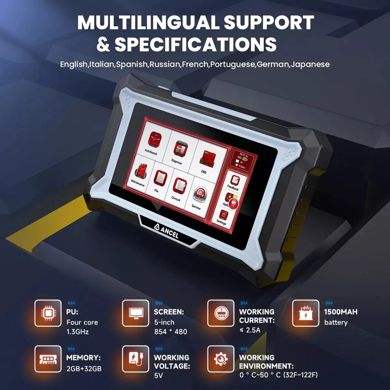 ANCEL DS200 OBD2 Car Diagnostic Tools All System Code Reader 15 Reset FCA Autoauth Automotive Scanner WiFi Lifetime Free Update