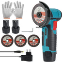 Mini Angle Grinder With 2 Battery Cutting Grinder For Cutting Polishing Wood Stone Steel 12V Cordless Polisher Cutting Machine