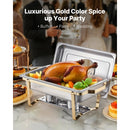 SucceBuy 8 Qt 2 4 Pack Chafing Dish Buffet Set Stainless Steel Chafer with 4 Full Size Pans Rectangle Catering Warmer Server