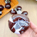1pc Handmade Mint Dark Chocolate Squeeze Ball, slow rebound with crispy and soft texture. Relieves stress and anxiety for all genders. Nice as party favors and holiday gifts.