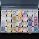 28Grids 3D Nails Art Jewelry Rhinestone Shell/Rivet/Pearl/Diamond Metal Resin Stud Manicure Charms Mixed Box Decorations ZB01