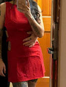 Elegant V-Neck Sleeveless Midi Dress with Ruched Waist and Side Slit Detail for Women Casual Summer Party Dress