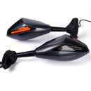 1 Pair Motorcycle LED Turn Signal Mirrors For HONDA CBR600RR 1000RR 500R SUZUKI SXR1000 Hayabusa SV650S GSXR600 GSXR750