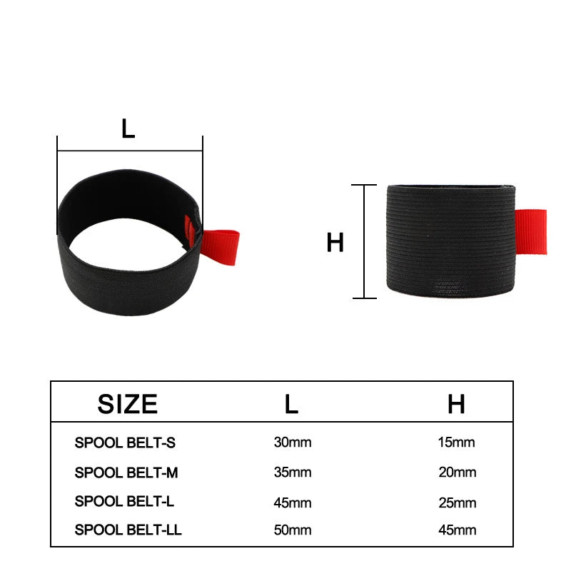 4pcs/pack Black Elastic Fishing Line Belt Fishing Reel Protection Belt Anti-wear Fishing Gear Spinning Reel Accessories