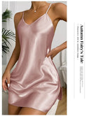 Women's small fresh short dress home casual breathable pajamas nightdress imitation silk home wear
