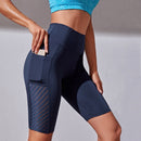 Damen Workout Leggings Fitness Nahtlose Mesh Sporttaschen Leggings Damen Fashion High Waist Leggings Damen Yoga Laufhosen