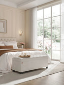 SONGMICS Storage Ottoman Bench, Ottoman Foot Rest with Legs, 40 x 110 x 40 cm, End of Bed Bench, Storage Chest, for Living Room