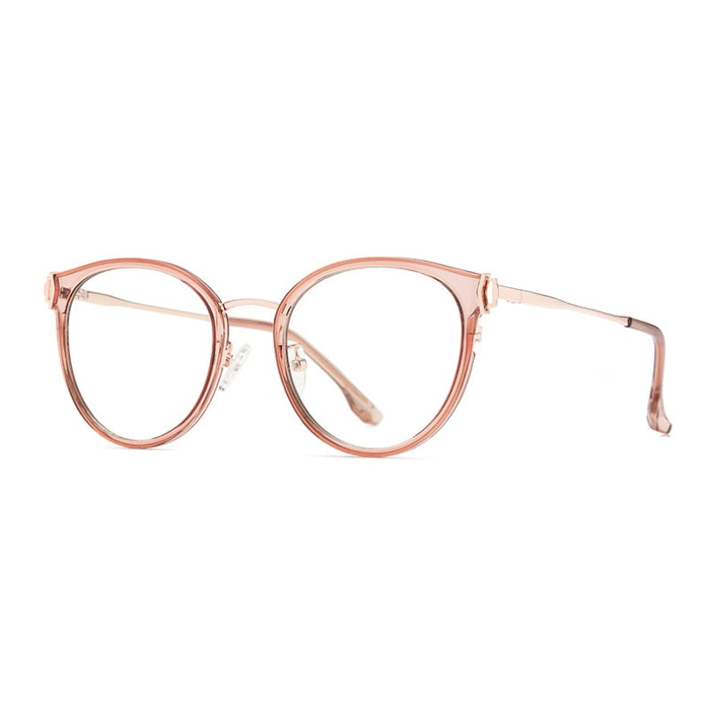 Woman Optical Eyeglasses Metal Legs and Acetate Rim Spectacles for Women Prescription Eyewear Glasses Frame Cat-Eye Style