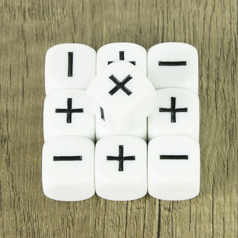 Fate Dice Opaque Black  White 10PCS 16mm for Board Game Accessories