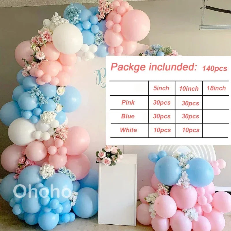 Beige Blue Balloons Garland Arch Kit Kids Boy One 1st Birthday Balloon Set Baby Shower Decoration Baptism Party Wedding