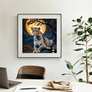 Huacan DIY Cheetah Diamond Painting Night Moon New Arrivals 2025 Diamond Mosaic Full Tree Wall Decor