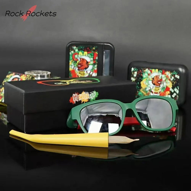 R&R Sunglasses Rolling Paper Storage Removable Glasses Holder Dry Herb Horn Tube for Smoking Pipes Accessories Gifts for Men