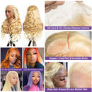 613 Blonde Honey Colored Body Wave 13x6 Frontal Full HD Transparent Lace Human Hair Wigs Lace Front Preplucked Wig Black Women