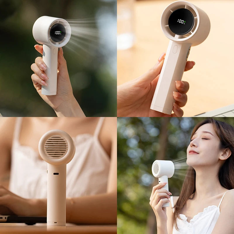 Portable Handheld Turbo Fan 100 Speeds Infinitely Adjustable Mini USB Cooling Fan 3000mah High Speed Hand Turbofan Cooler