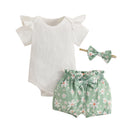 Toddler Girls 2-Piece Outfit Sleeveless Top with Polka Dot Shorts and Matching Headband Set for Summer Fun