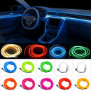 Car Interior Atmosphere Lighting LED Strip 5V DIY Flexible EL Cold Light Line Tube Wiring USB Switch Auto Decoration Ambient Red