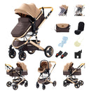 Kinderwagen 3 in 1, vierrädriger Kinderwagen, 2 in 1 Babyauto, leichte Kinderwagen, Multifunktionskinderwagen, Kinderwagen, Poussette
