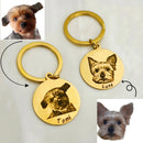 Custom Pet Portrait Family Commemorative Photo Text Keychain Stainless Steel Personalized Matching Key chain Mother's Day Gift